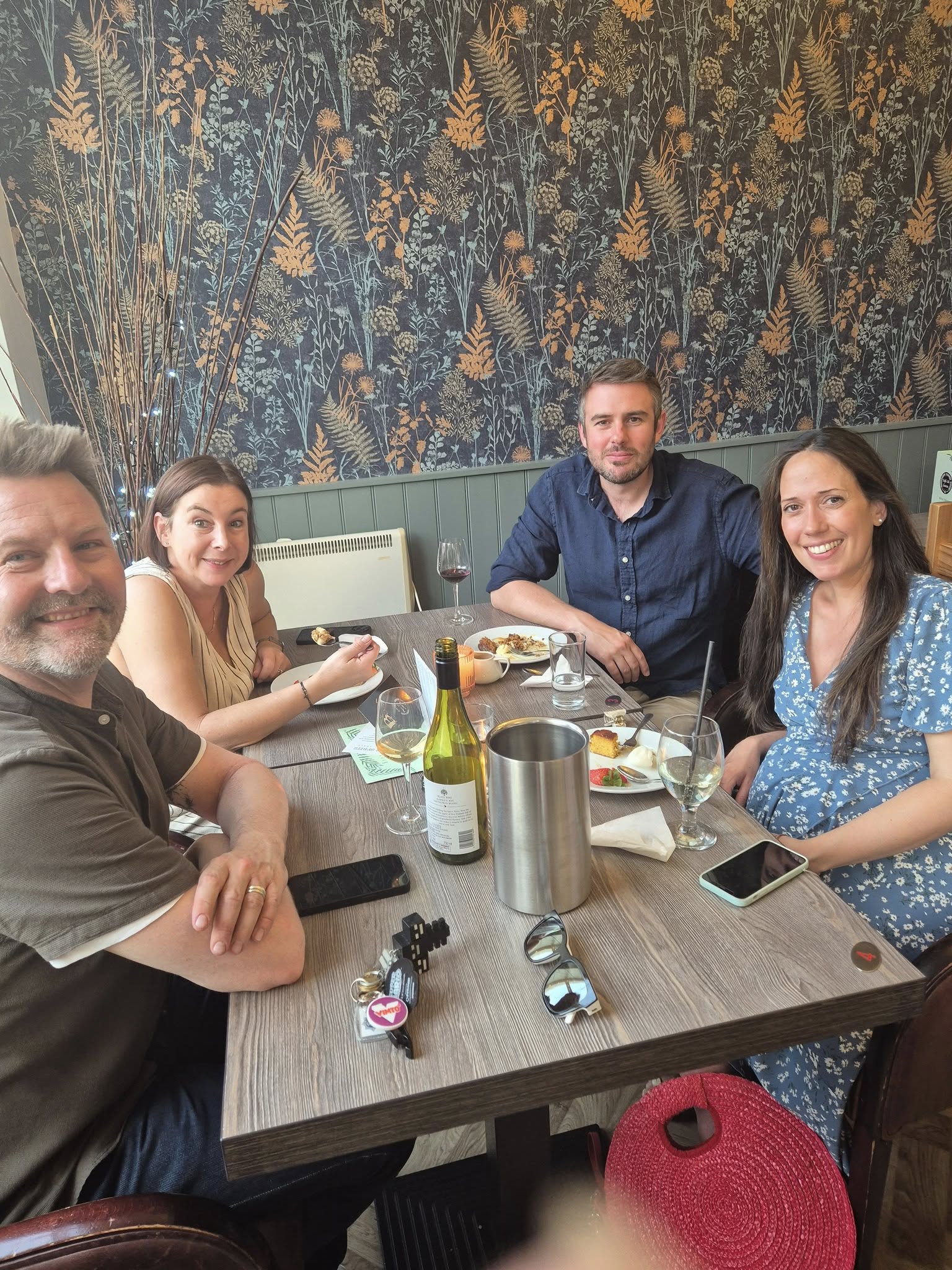 Customers enjoying their meal in cozy atmosphere